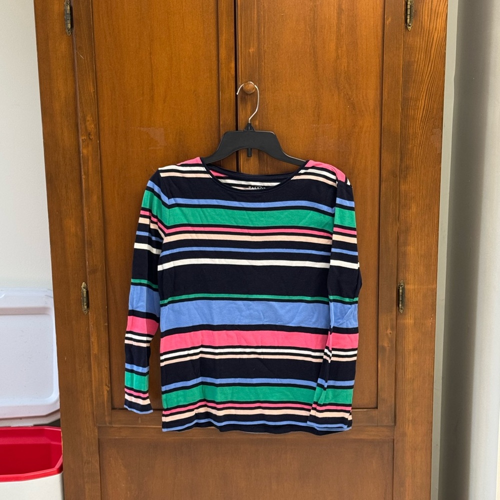 Talbots Multicolor Striped Cotton Top medium 19 in pit